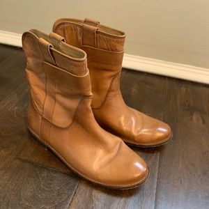 Frye Brown Leather Ankle Booties